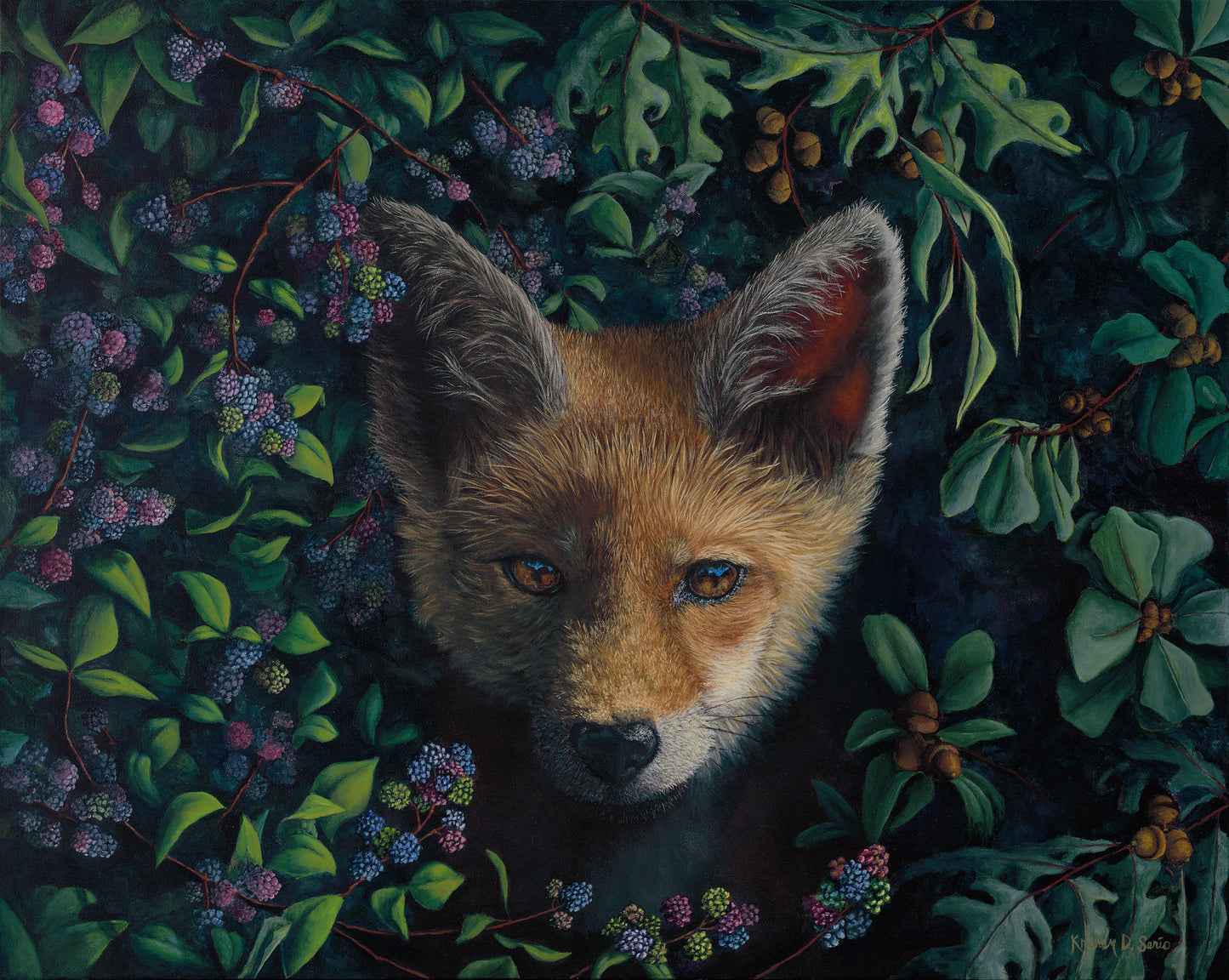 Fox Brambles 16" x 20"